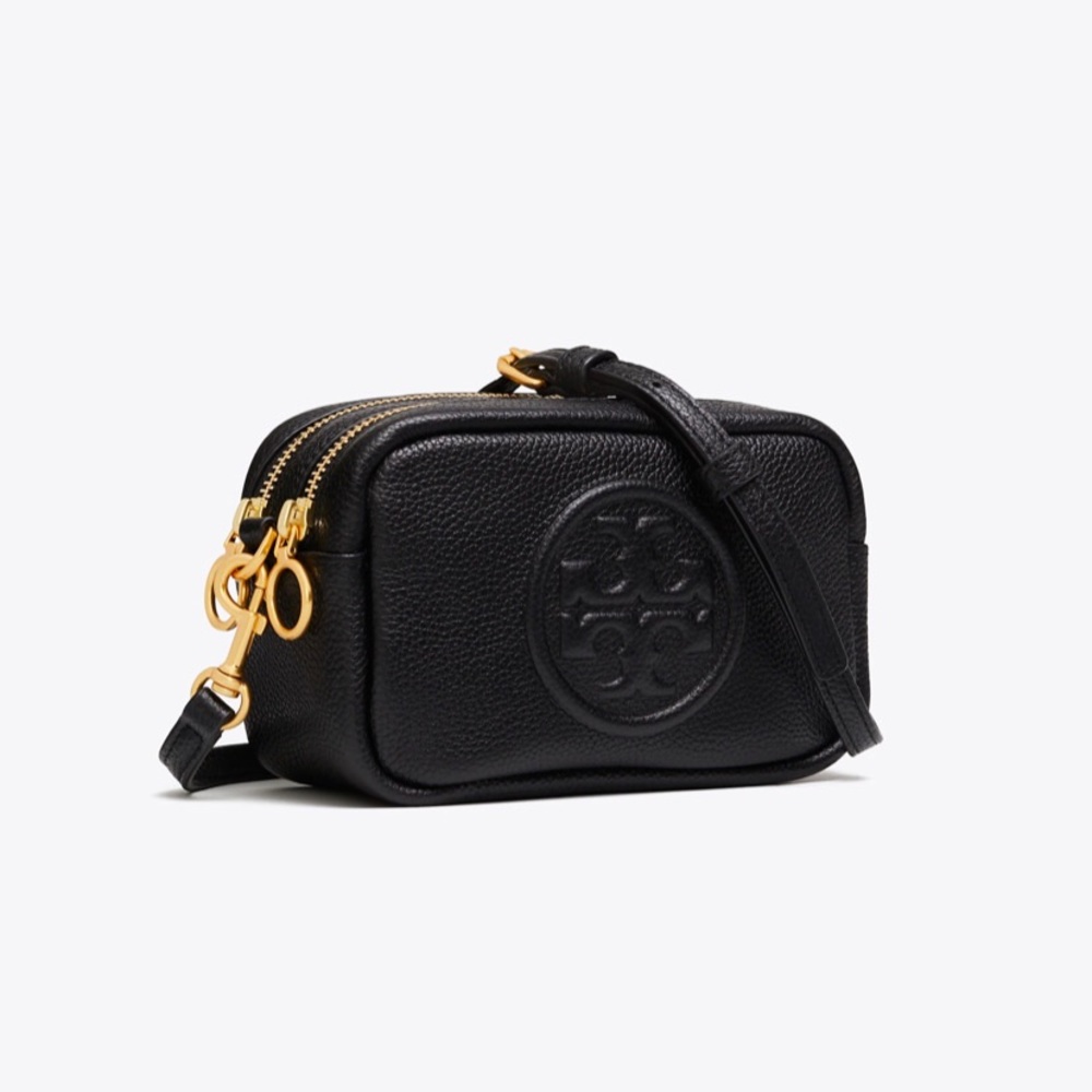 Tory Burch PERRY BOMBÉ MINI BAG - Black - Authentic